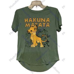 Disney Lion King Hakuna Matada Green Tee T-shirt Women's size L 11/13